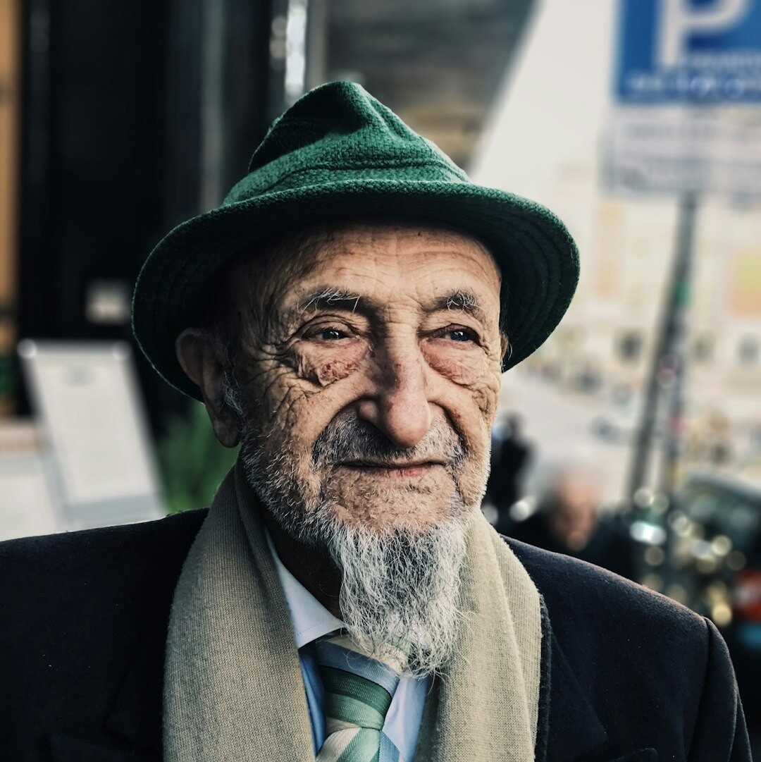 Studio portrait of an older brazilian man with grey hair