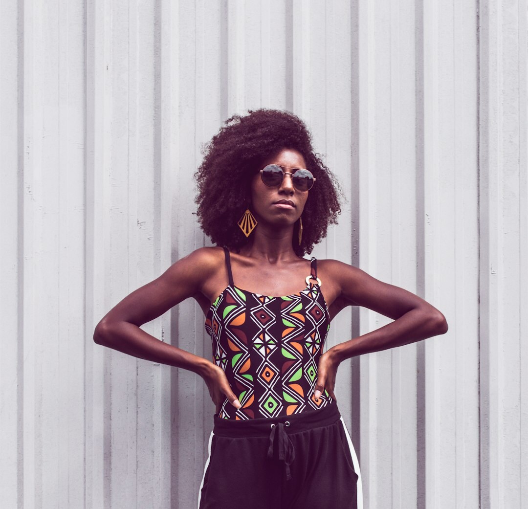 Studio portrait of a brazilian woman with afro hair